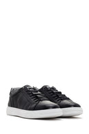Erkek Siyah Bağcıklı Deri Sneaker | Derimod Erkek Siyah Bağcıklı Deri Sneaker | Derimod