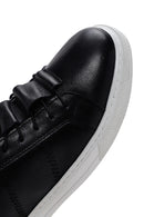 Erkek Siyah Bağcıklı Deri Sneaker | Derimod Erkek Siyah Bağcıklı Deri Sneaker | Derimod