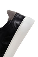 Erkek Siyah Bağcıklı Deri Sneaker | Derimod Erkek Siyah Bağcıklı Deri Sneaker | Derimod