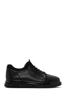 Men's Black Thick Sole Lace Up Leather Sneaker | Derimod Men's Black Thick Sole Lace Up Leather Sneaker | Derimod