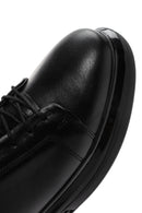 Men's Black Thick Sole Lace Up Leather Sneaker | Derimod Men's Black Thick Sole Lace Up Leather Sneaker | Derimod