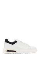 Erkek Beyaz Kalın Tabanlı Bağcıklı Deri Sneaker | Derimod Erkek Beyaz Kalın Tabanlı Bağcıklı Deri Sneaker | Derimod