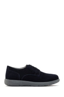 Men's Navy Blue Lace-up Nubuck Leather Casual Shoes | Derimod Men's Navy Blue Lace-up Nubuck Leather Casual Shoes | Derimod