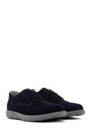 Men's Navy Blue Lace-up Nubuck Leather Casual Shoes | Derimod Men's Navy Blue Lace-up Nubuck Leather Casual Shoes | Derimod