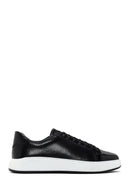 Men's Black Lace-up Thick-Sole Leather Sneaker | Derimod Men's Black Lace-up Thick-Sole Leather Sneaker | Derimod