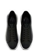 Men's Khaki Lace-up Thick-Sole Leather Sneaker | Derimod Men's Khaki Lace-up Thick-Sole Leather Sneaker | Derimod