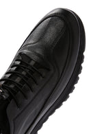 Erkek Siyah Bağcıklı Deri Casual Sneaker | Derimod Erkek Siyah Bağcıklı Deri Casual Sneaker | Derimod