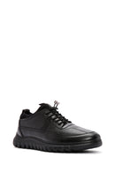 Erkek Siyah Bağcıklı Deri Casual Sneaker | Derimod Erkek Siyah Bağcıklı Deri Casual Sneaker | Derimod