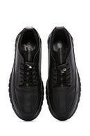 Erkek Siyah Bağcıklı Deri Casual Sneaker | Derimod Erkek Siyah Bağcıklı Deri Casual Sneaker | Derimod