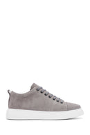 Erkek Gri Bağcıklı Süet Deri Sneaker | Derimod Erkek Gri Bağcıklı Süet Deri Sneaker | Derimod