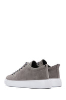 Men's Gray Lace-Up Suede Leather Sneaker | Derimod Men's Gray Lace-Up Suede Leather Sneaker | Derimod