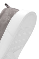 Men's Gray Lace-Up Suede Leather Sneaker | Derimod Men's Gray Lace-Up Suede Leather Sneaker | Derimod