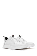 Erkek Beyaz Bağcıklı Deri Sneaker | Derimod Erkek Beyaz Bağcıklı Deri Sneaker | Derimod