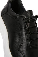 Erkek Siyah Bağcıklı Deri Sneaker | Derimod Erkek Siyah Bağcıklı Deri Sneaker | Derimod