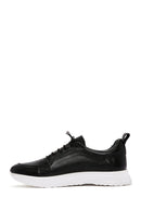 Erkek Siyah Bağcıklı Deri Sneaker | Derimod Erkek Siyah Bağcıklı Deri Sneaker | Derimod