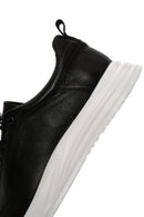 Erkek Siyah Bağcıklı Deri Sneaker | Derimod Erkek Siyah Bağcıklı Deri Sneaker | Derimod