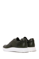 Men's Khaki Lace-up Thick-Sole Leather Sneaker | Derimod Men's Khaki Lace-up Thick-Sole Leather Sneaker | Derimod