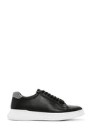 Erkek Siyah Bağcıklı Deri Sneaker | Derimod Erkek Siyah Bağcıklı Deri Sneaker | Derimod