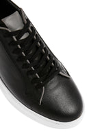 Erkek Siyah Bağcıklı Deri Sneaker | Derimod Erkek Siyah Bağcıklı Deri Sneaker | Derimod
