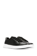 Erkek Siyah Bağcıklı Deri Sneaker | Derimod Erkek Siyah Bağcıklı Deri Sneaker | Derimod