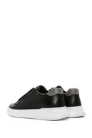 Erkek Siyah Bağcıklı Deri Sneaker | Derimod Erkek Siyah Bağcıklı Deri Sneaker | Derimod