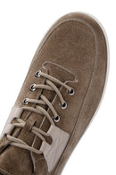 Erkek Vizon Bağcıklı Süet Deri Sneaker | Derimod Erkek Vizon Bağcıklı Süet Deri Sneaker | Derimod