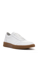 Erkek Beyaz Bağcıklı Deri Sneaker | Derimod Erkek Beyaz Bağcıklı Deri Sneaker | Derimod