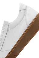 Erkek Beyaz Bağcıklı Deri Sneaker | Derimod Erkek Beyaz Bağcıklı Deri Sneaker | Derimod