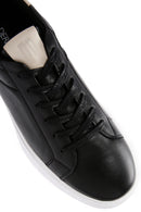 Erkek Siyah Bağcıklı Deri Sneaker | Derimod Erkek Siyah Bağcıklı Deri Sneaker | Derimod