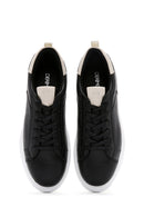 Erkek Siyah Bağcıklı Deri Sneaker | Derimod Erkek Siyah Bağcıklı Deri Sneaker | Derimod