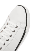 Erkek Beyaz Bağcıklı Deri Sneaker | Derimod Erkek Beyaz Bağcıklı Deri Sneaker | Derimod