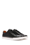 Erkek Siyah Bağcıklı Deri Sneaker | Derimod Erkek Siyah Bağcıklı Deri Sneaker | Derimod
