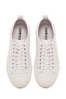 Erkek Beyaz Bağcıklı Deri Sneaker | Derimod Erkek Beyaz Bağcıklı Deri Sneaker | Derimod