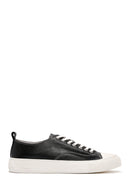 Erkek Siyah Bağcıklı Deri Sneaker | Derimod Erkek Siyah Bağcıklı Deri Sneaker | Derimod