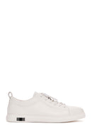 Men's White Lace-up Leather Sneaker | Derimod Men's White Lace-up Leather Sneaker | Derimod