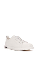 Men's White Lace-up Leather Sneaker | Derimod Men's White Lace-up Leather Sneaker | Derimod