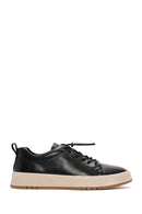 Men's Black Lace-up Leather Sneaker | Derimod Men's Black Lace-up Leather Sneaker | Derimod
