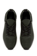 Derimod Zero Men's Green Laced Thick Soled Fabric Sneaker | Derimod Derimod Zero Men's Green Laced Thick Soled Fabric Sneaker | Derimod