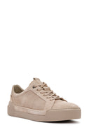 Erkek Bej Bağcıklı Deri Sneaker | Derimod Erkek Bej Bağcıklı Deri Sneaker | Derimod