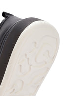 Erkek Siyah Kalın Tabanlı Bağcıklı Deri Sneaker | Derimod Erkek Siyah Kalın Tabanlı Bağcıklı Deri Sneaker | Derimod