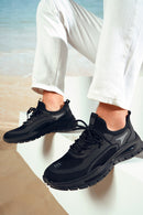 Derimod Zero Men's Black Lace Up Fabric Sneaker | Derimod Derimod Zero Men's Black Lace Up Fabric Sneaker | Derimod