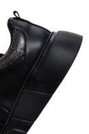 Women's Black Thick Soled Stone Sneaker | Derimod Women's Black Thick Soled Stone Sneaker | Derimod