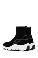 Derimod Zero Kadın Siyah Taşlı Bilekli Sneaker | Derimod Derimod Zero Kadın Siyah Taşlı Bilekli Sneaker | Derimod