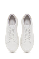 Women's White Lace-Up Chunky Heel Sneaker | Derimod Women's White Lace-Up Chunky Heel Sneaker | Derimod