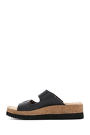 Women's Black Thick Sole Double Buckle Comfort Slippers | Derimod Women's Black Thick Sole Double Buckle Comfort Slippers | Derimod