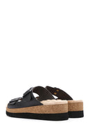 Women's Black Thick Sole Double Buckle Comfort Slippers | Derimod Women's Black Thick Sole Double Buckle Comfort Slippers | Derimod
