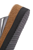 Women's Silver Buckled Comfort Slippers | Derimod Women's Silver Buckled Comfort Slippers | Derimod
