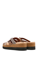 Women's Bronze Thick Soled Comfort Slippers | Derimod Women's Bronze Thick Soled Comfort Slippers | Derimod