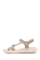 Women's Gold Ankle Strap Comfort Sandals | Derimod Women's Gold Ankle Strap Comfort Sandals | Derimod
