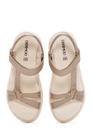 Women's Gold Ankle Strap Comfort Sandals | Derimod Women's Gold Ankle Strap Comfort Sandals | Derimod